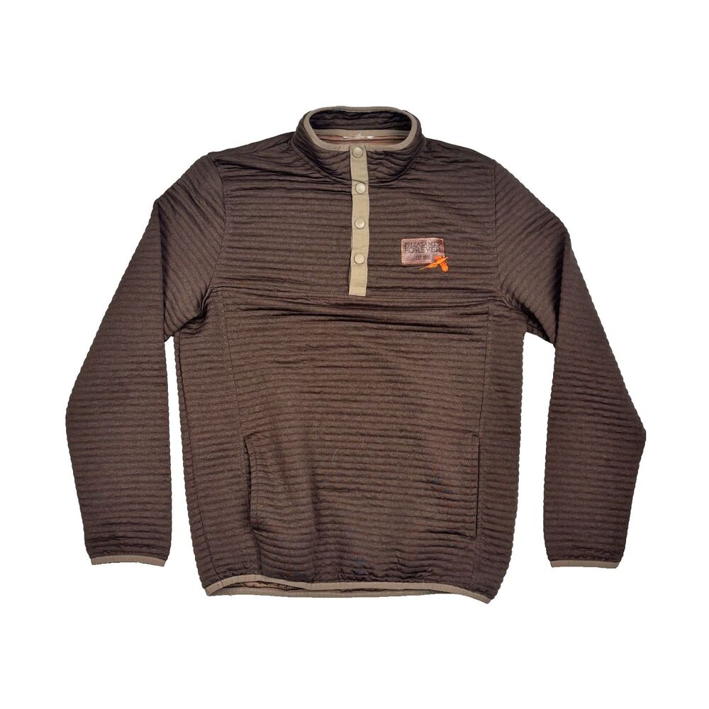 Pheasants Forever Jacket Mens‎ M Quilted 1/4 Snap Sweatshirt Waffle Hunt Sweater